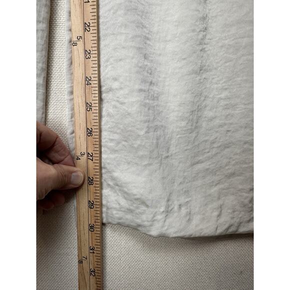 H&M Women’s Ivory Cream Drawstring Pants Sz M 100% Polyester Loose Fit Elastic - Picture 8 of 10